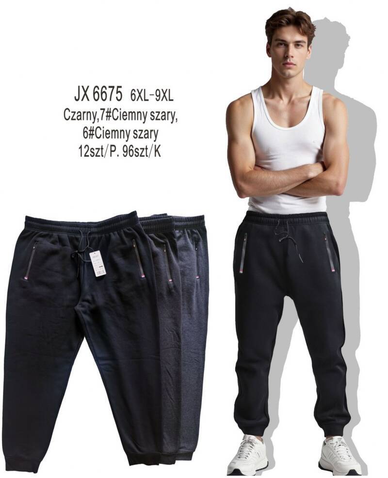 Spodnie dresowe meskie Roz M-2XL, Mix 3 Kolor Paczka 12 szt